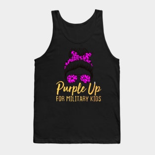 Purpleup for military kids messy golden bun Tank Top